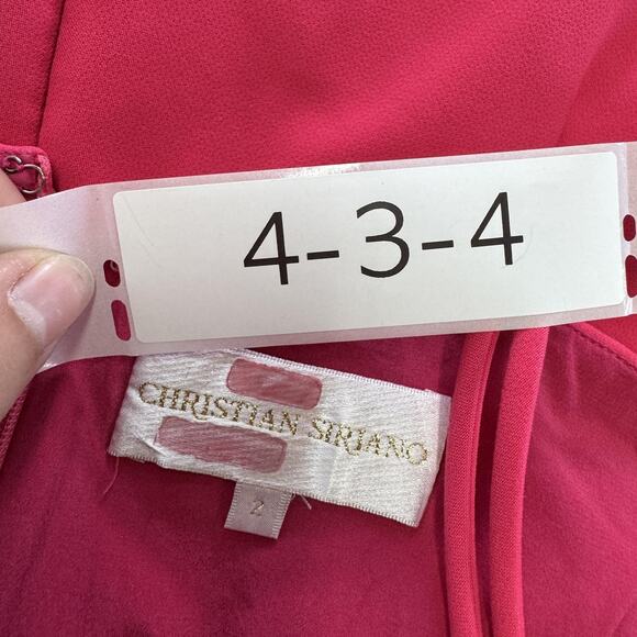 Christian Siriano Dress Womens 2 Pink Sleeveless Midi Formal Slit Evening Gown - Picture 3 of 10